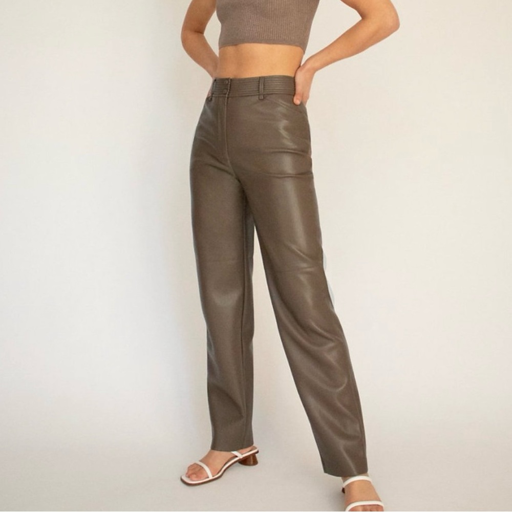 Aritzia Wilfred Funk Pant Leather Shiitake size 2